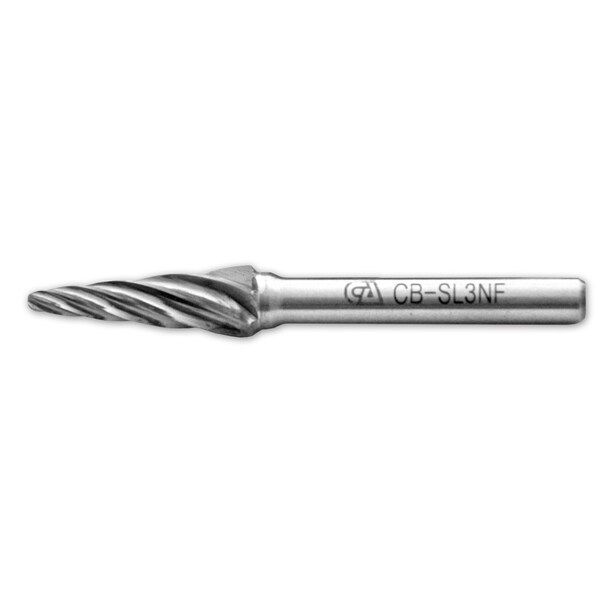 Continental Abrasives SL-3 Aluminum Cut Conical Ball Nose Tungsten Carbide Burr for Non-Ferrous Materials CB-SL3NF - main